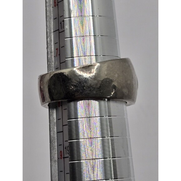 Silvertone Pink Gem Ring Sz 8 - Picture 6 of 10